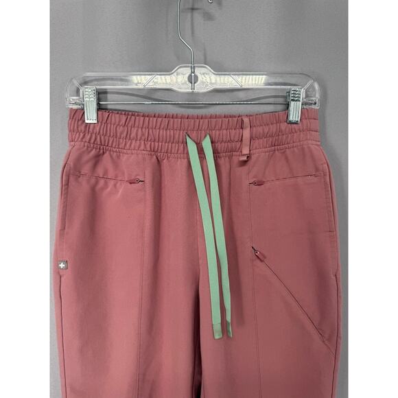 FIGS Scrub Jogger Pants Womens Small Pink Technical Collection Elastic Waist - Picture 3 of 15